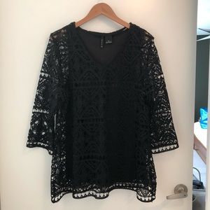 New Directions Black Lace Tunic Size XL